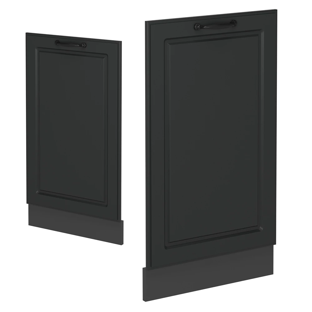 Façade de lave-vaisselle en Anthracite campagne sur fond blanc avec des éléments décoratifs