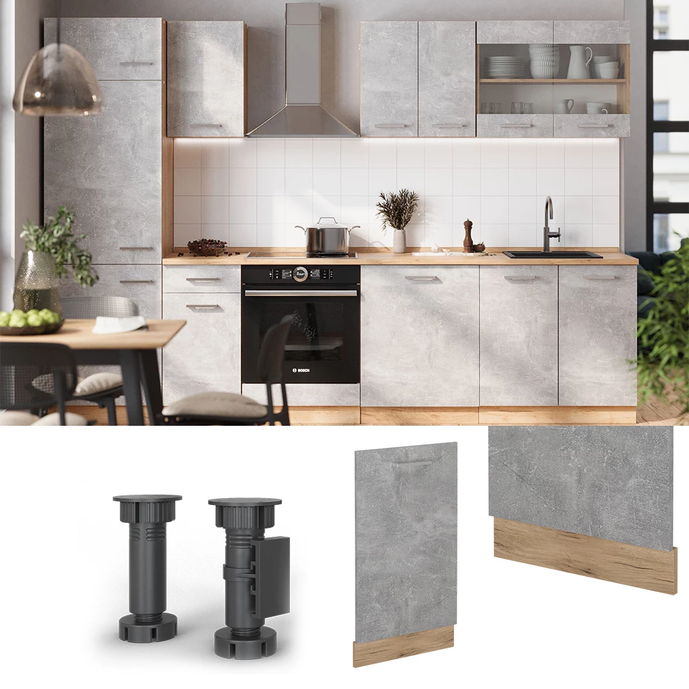Vicco Capac pentru mașina de spălat vase beton 45cm, AP Marmură, R-Line