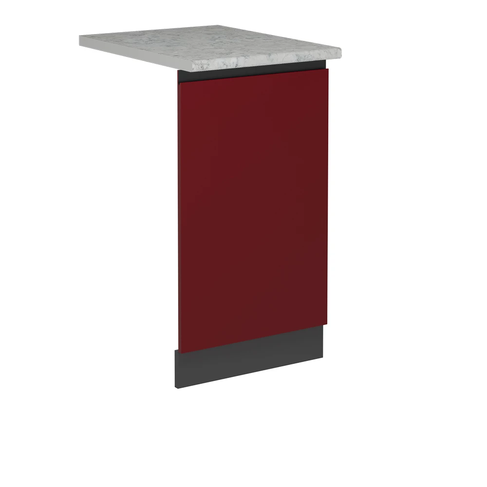 Façade de lave-vaisselle en Rouge sur fond blanc