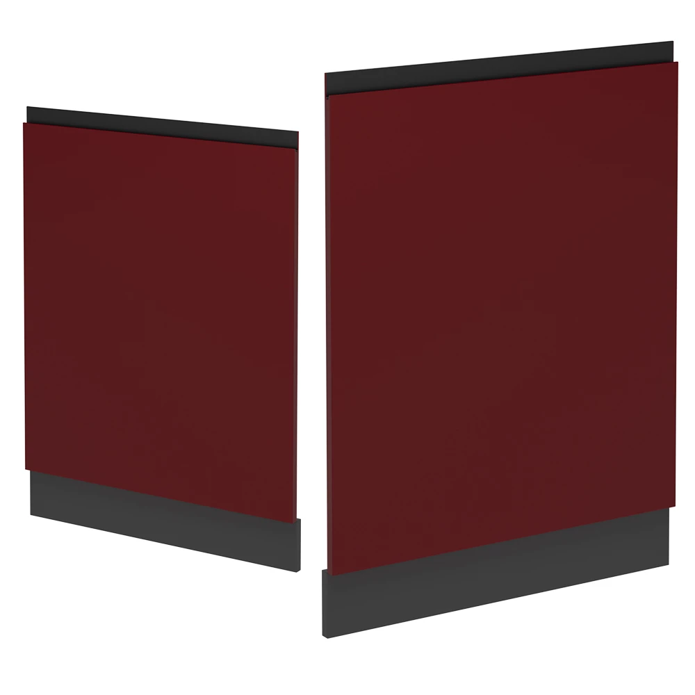 Vaatwasserfrontpaneel in Rood on white background with decorative elements