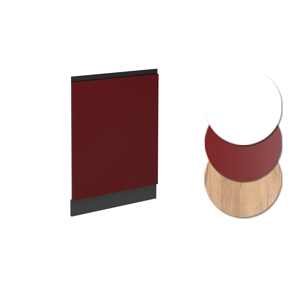 Vaatwasserfrontpaneel R-Line Rood/Antraciet 60 cm zonder werkblad Vicco