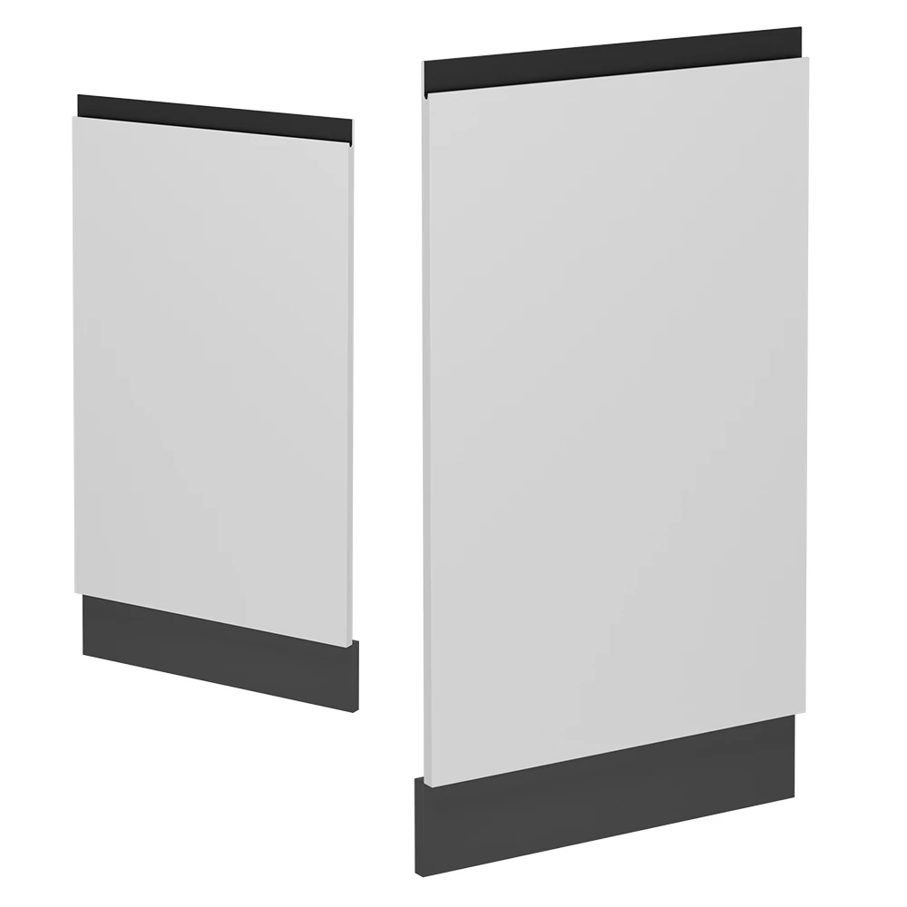 Façade de lave-vaisselle en Blanc sur fond blanc avec des éléments décoratifs
