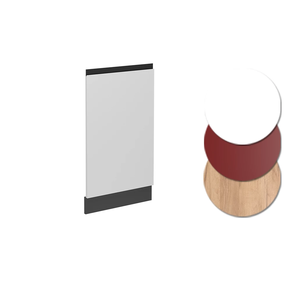 Façade de lave-vaisselle R-Line Blanc/Anthracite 45cm plan de travail Marbre Vicco