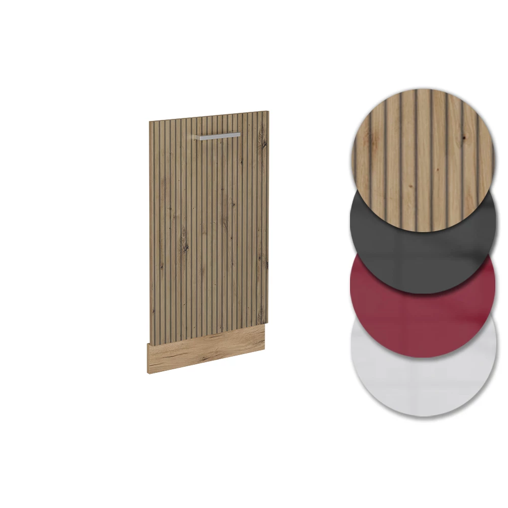 Façade de lave-vaisselle R-Line Chêne Artisan/Chêne doré 45cm plan de travail Marbre Vicco