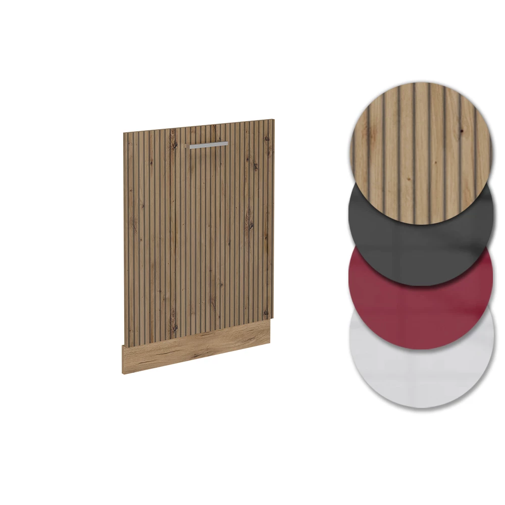 Vaatwasserfrontpaneel R-Line Artisanaal eiken 60 cm zonder werkblad Vicco