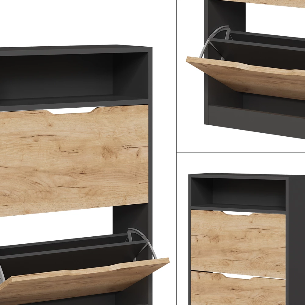 Vicco Antracit/gylden eg 22 x 89.5 cm med 2 rum, Luca