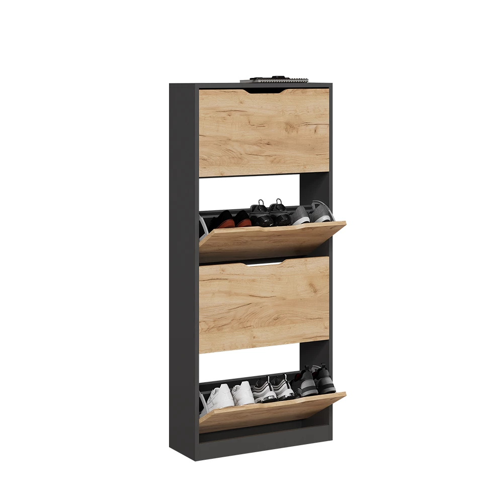 Vicco Antracit/gylden eg 59 x 137 cm med 4 rum, Luca