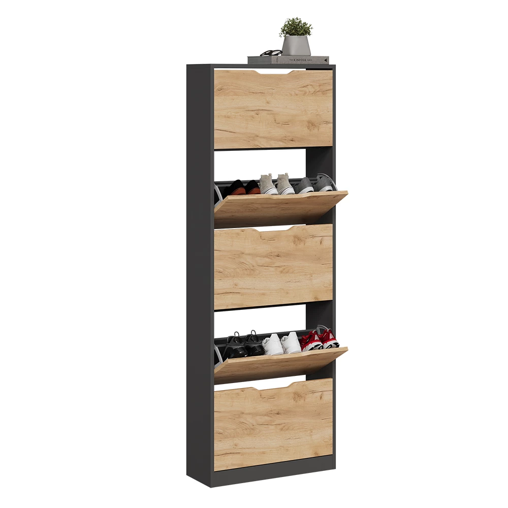 Vicco Skotipper Antracit/gylden eg 22 x 169 cm med 5 rum, Luca