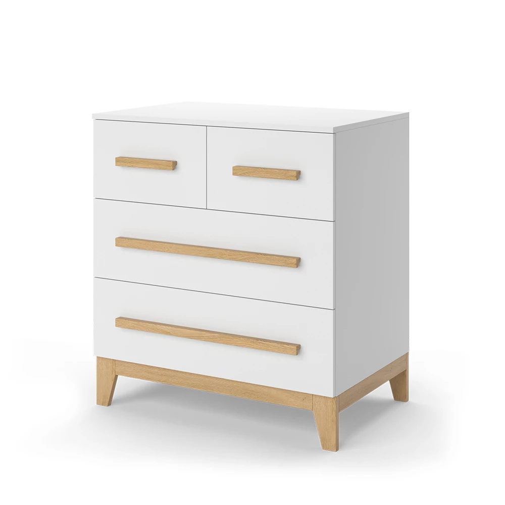 Vitalispa Kredenca Bela/ hrastova 80 x 88 cm s 4 predali, Malia