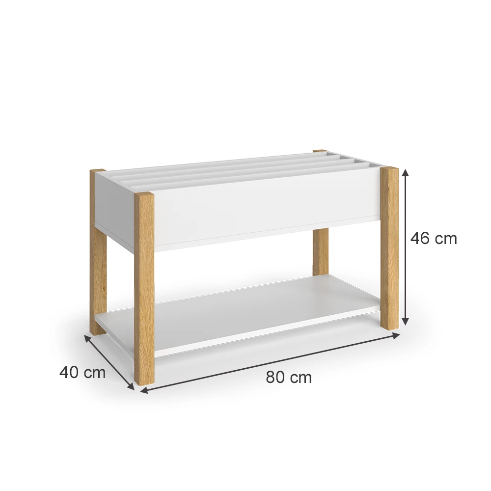 Vitalispa Scaffale per bambini Bianco/quercia 80 x 46 cm, Malia