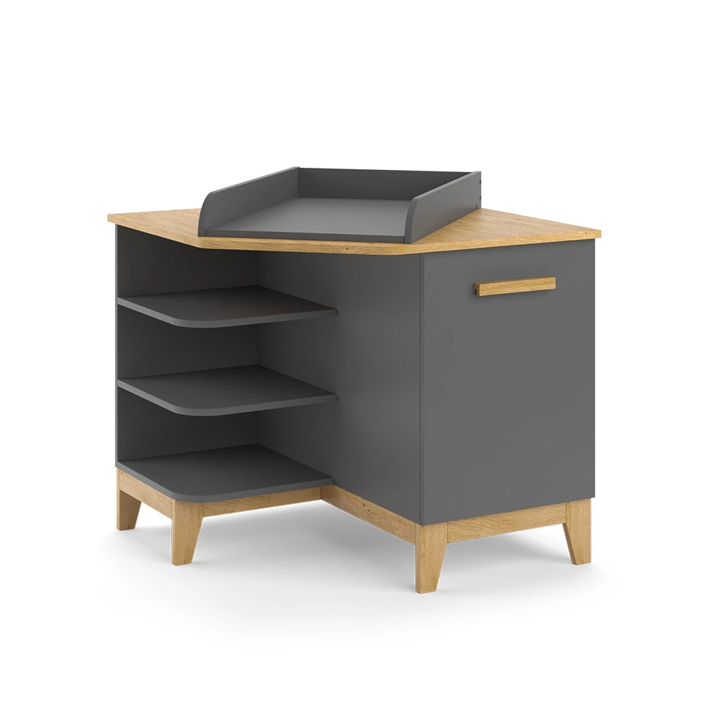 Vitalispa Luiertafel Grijs/eiken 85 x 85.2 cm met deur, Malia