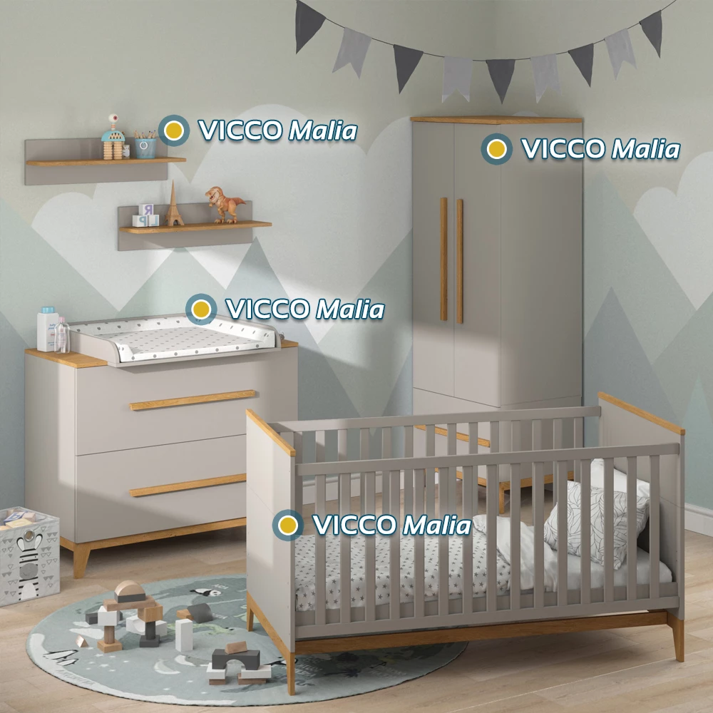 Vitalispa Kinderbett Cashmere-Eiche 143.2 x 81 cm, mit Matratze, Malia
