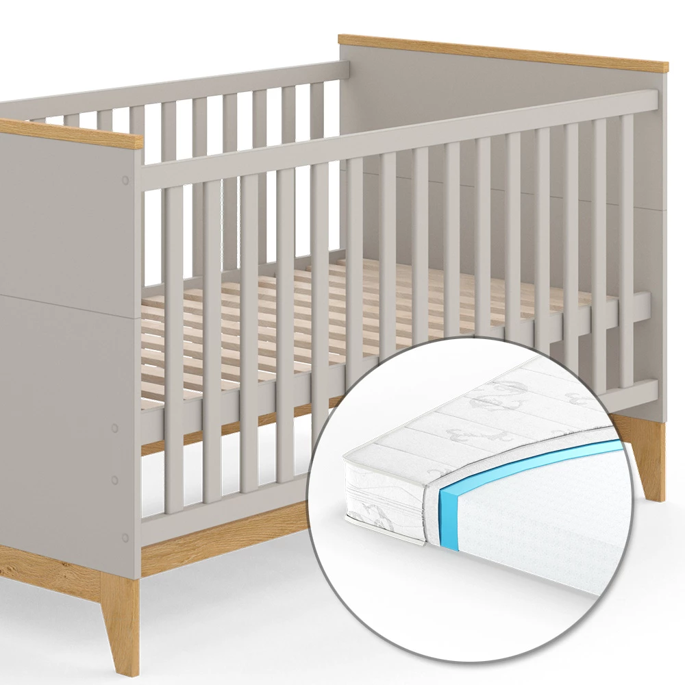 Vitalispa Kinderbett Cashmere-Eiche 143.2 x 81 cm, mit Matratze, Malia