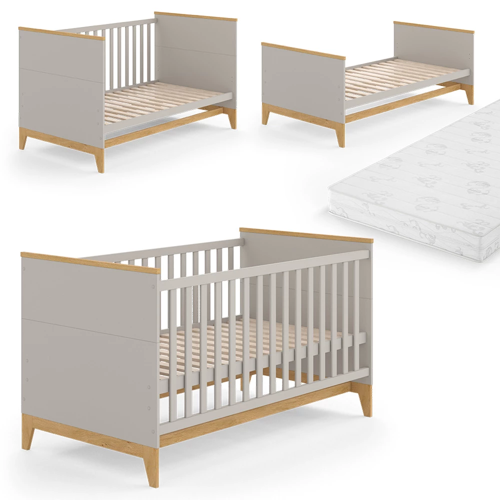 Vitalispa Kinderbett Cashmere-Eiche 143.2 x 81 cm, mit Matratze, Malia