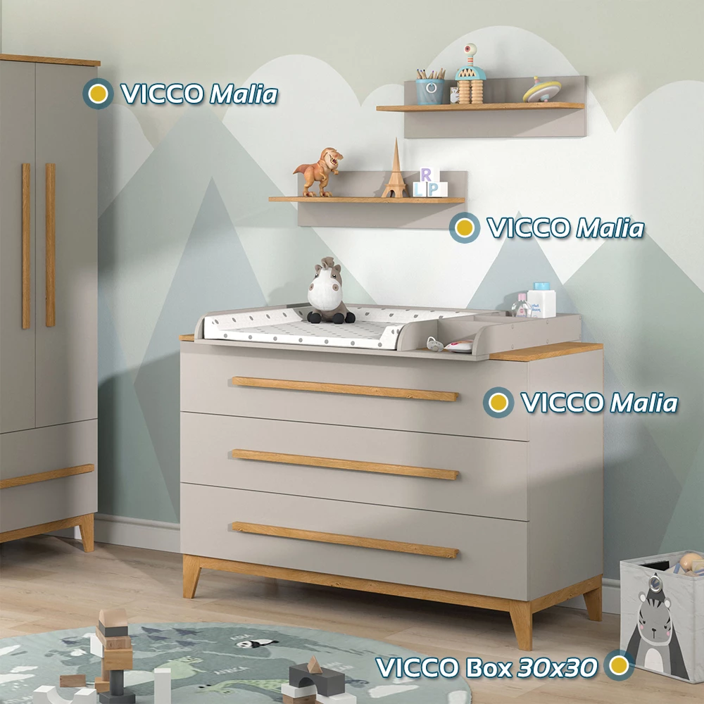 Vitalispa Kinderkleiderschrank Cashmere-Eiche 70 x 186.8 cm, Malia