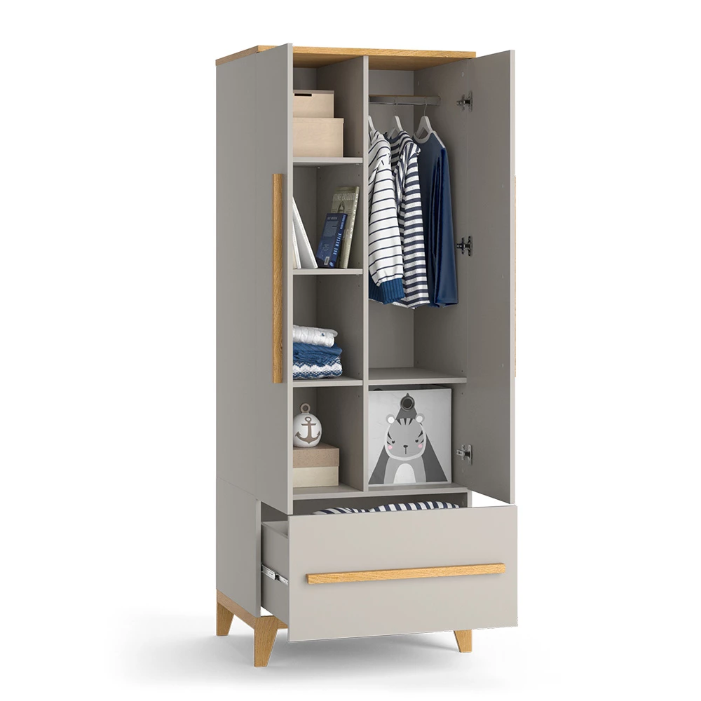 Vitalispa Kinderkleiderschrank Cashmere-Eiche 70 x 186.8 cm, Malia