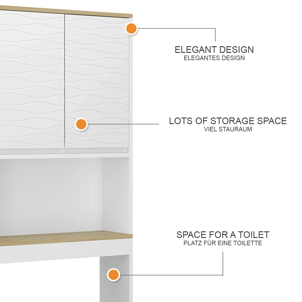 Vicco Mobiletto da toilette "Livia", Bianco, 60 x 163 cm