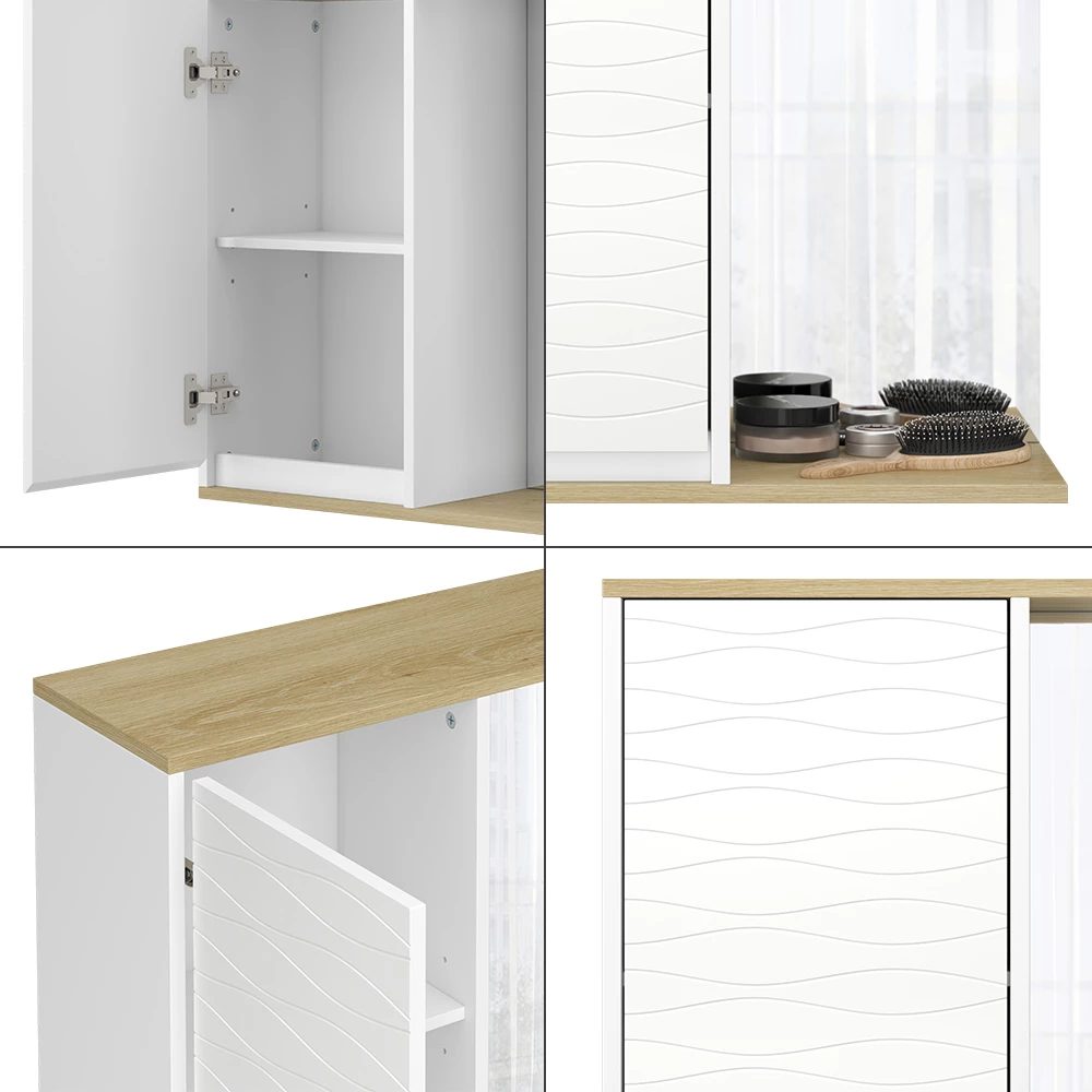 Vicco Bad Spiegelschrank "Livia", Weiß, 60 x 63 cm mit Spiegel