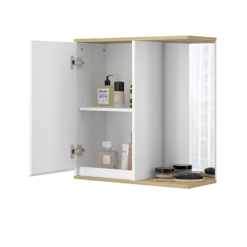 Vicco Bad Spiegelschrank "Livia", Weiß, 60 x 63 cm mit Spiegel