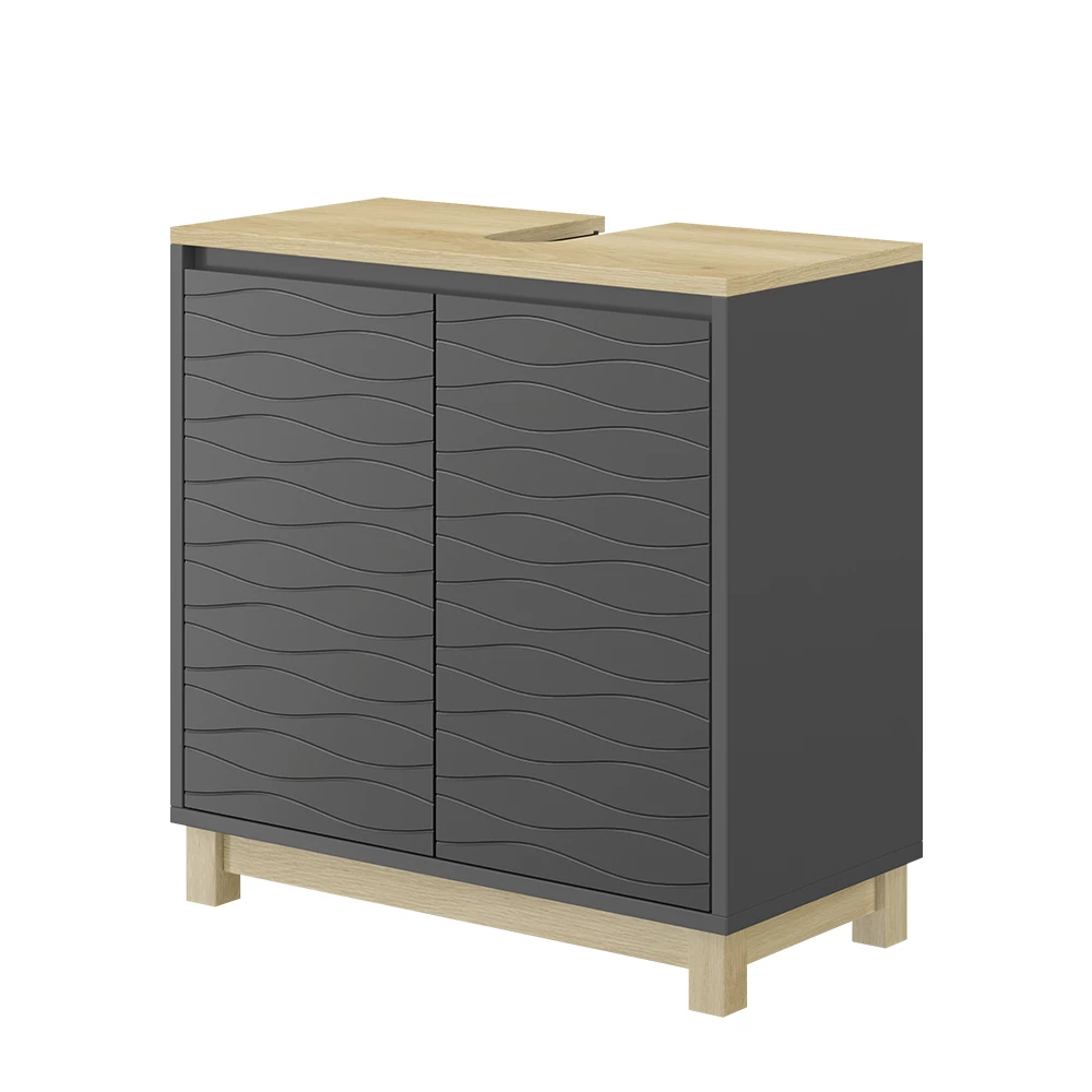 Vicco Vanity enota za umivalnik "Livia", Antracit, 60 x 60 cm z 2 vrati