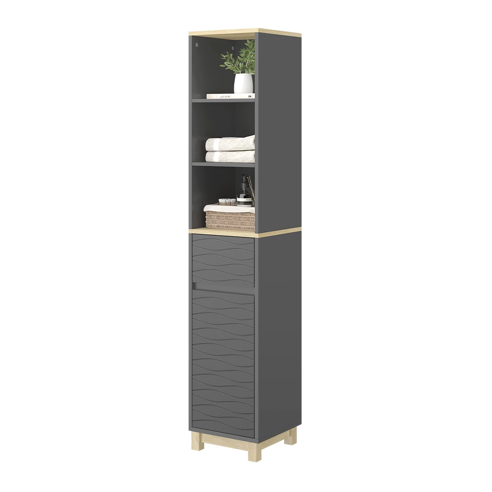 Vicco Badezimmermöbel "Livia", Anthrazit, 30 x 151.5 cm mit Schublade