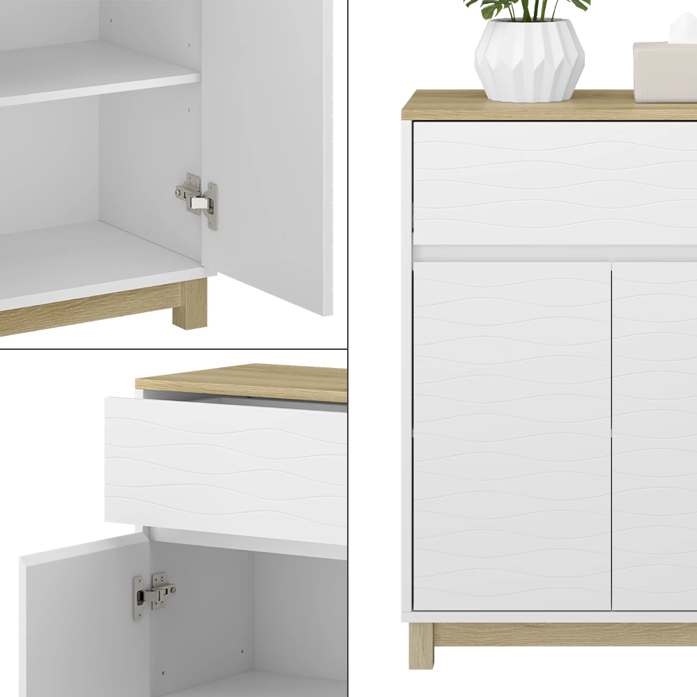 Vicco Midischrank "Livia", Weiß, 60 x 80 cm mit Schublade