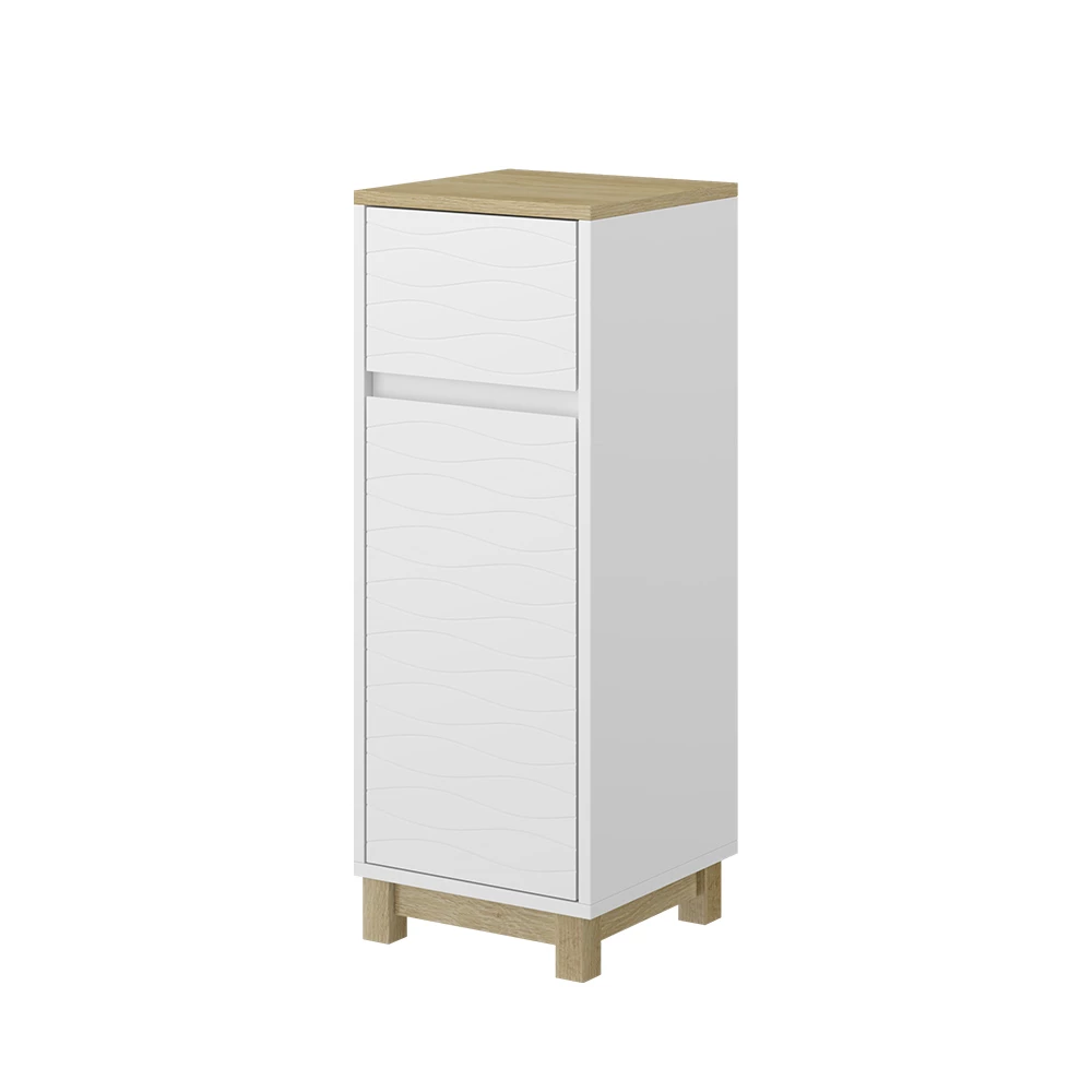 Vicco Mobile midi "Livia", Bianco, 30 x 80 cm con cassetto