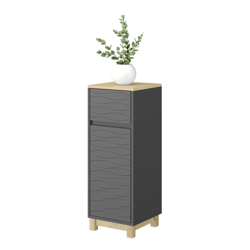 Vicco Midischrank "Livia", Anthrazit, 30 x 80 cm mit Schublade