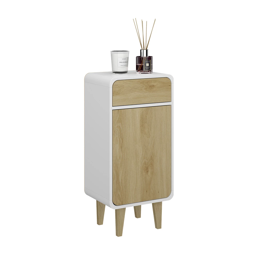 Vicco Midischrank "Arla", Weiß/Eiche, 40 x 81 cm
