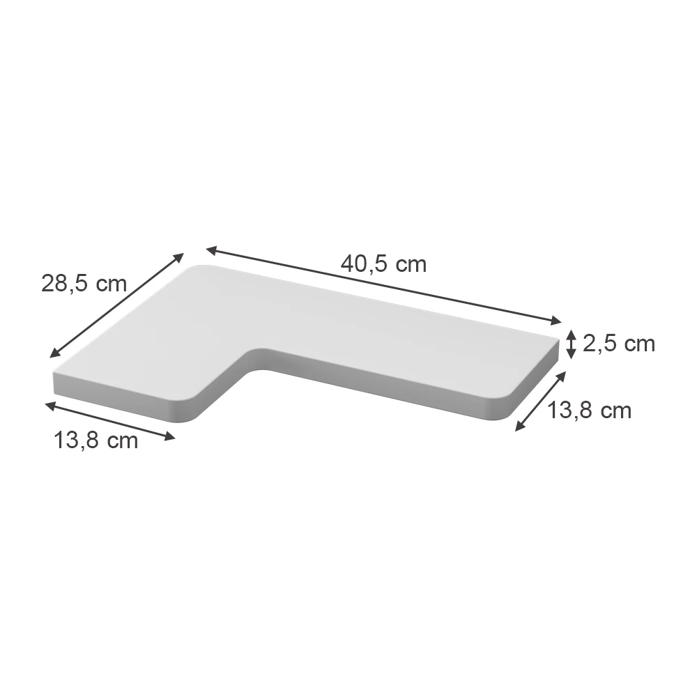 Vicco Eckregal bijelo 40.5 x 2.5 cm 3er Set, Curva