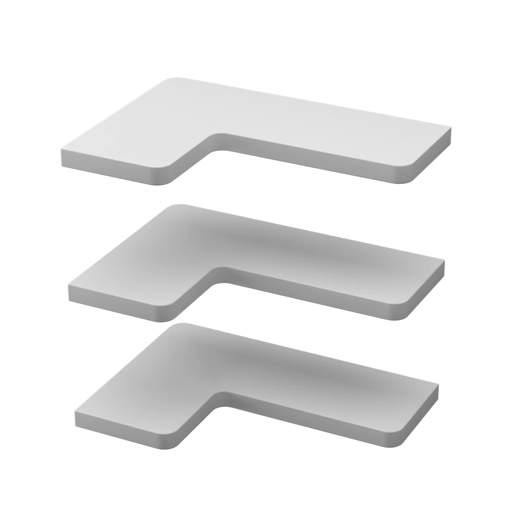 Vicco Eckregal bijelo 40.5 x 2.5 cm 3er Set, Curva