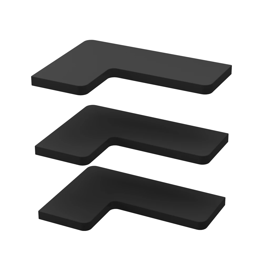 Vicco Hoekplank Zwart 40.5 x 2.5 cm Set van 3, Curva