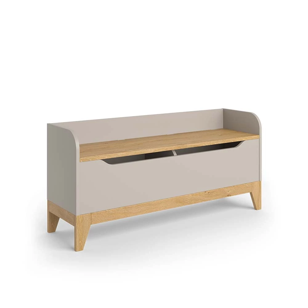 Vitalispa Cassapanca per giocattoli Quercia cashmere 107.2 x 50 cm con sedile a panca, Malia