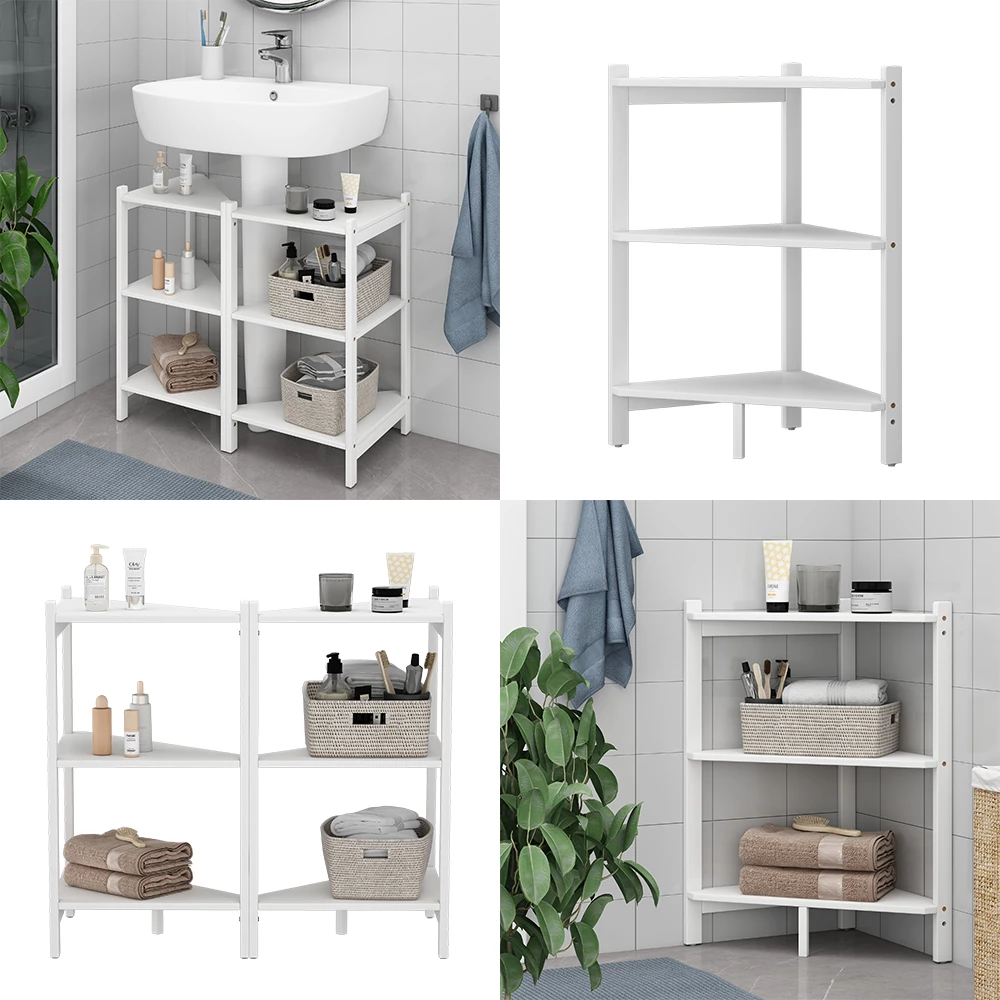 Vicco Waschbeckenunterschrank Weiß 68 x 60.5 cm 2er Set, Zeno