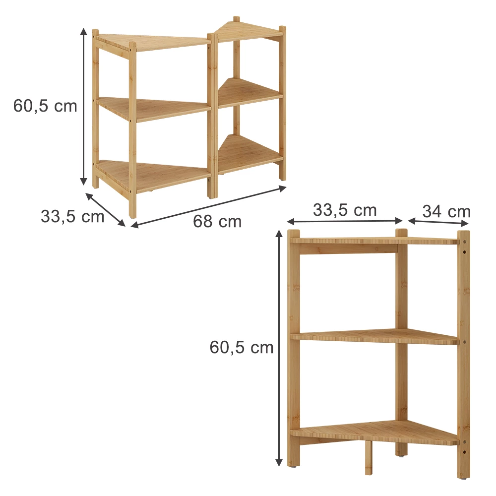 Vicco Waschbeckenunterschrank bambu 68x60.5 cm2er Set, Zeno
