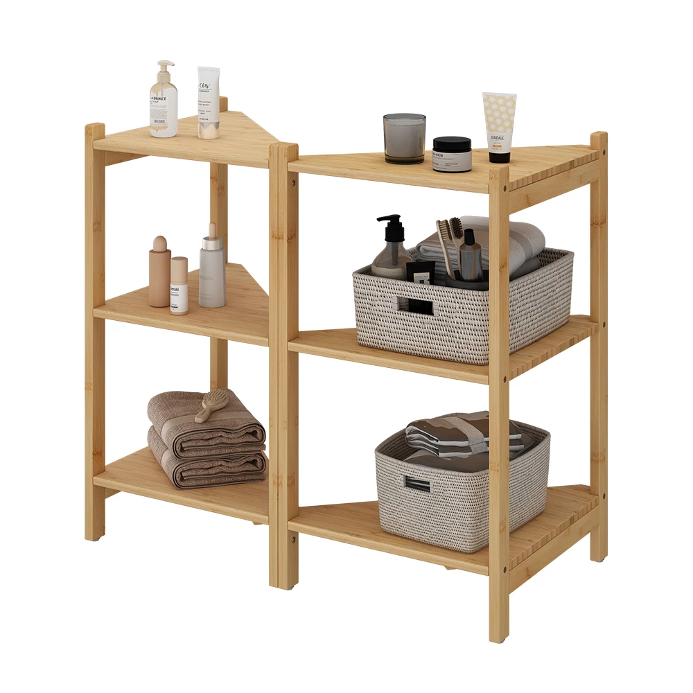 Vicco Waschbeckenunterschrank Bambus 68 x 60.5 cm 2er Set, Zeno