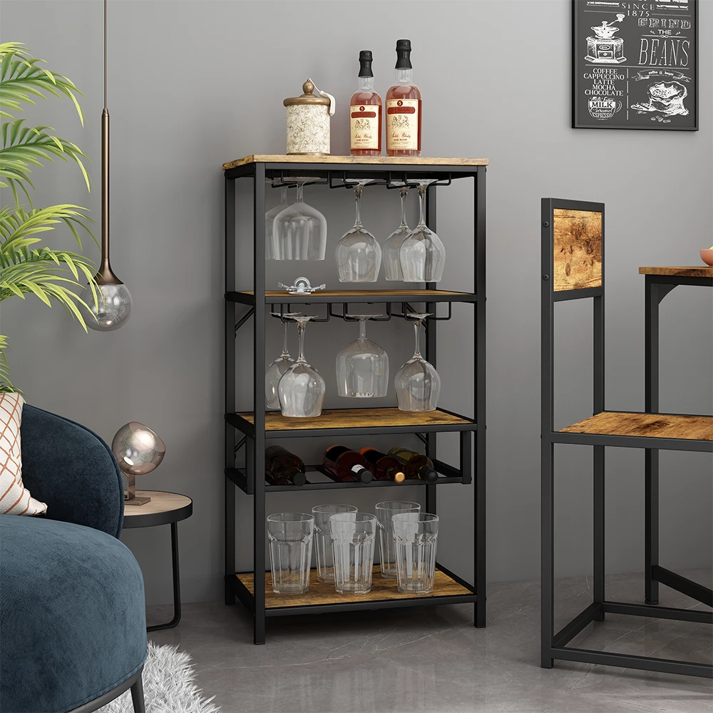 Casier à vin en Chêne rustique, présenté dans un décor ambiant avec décoration