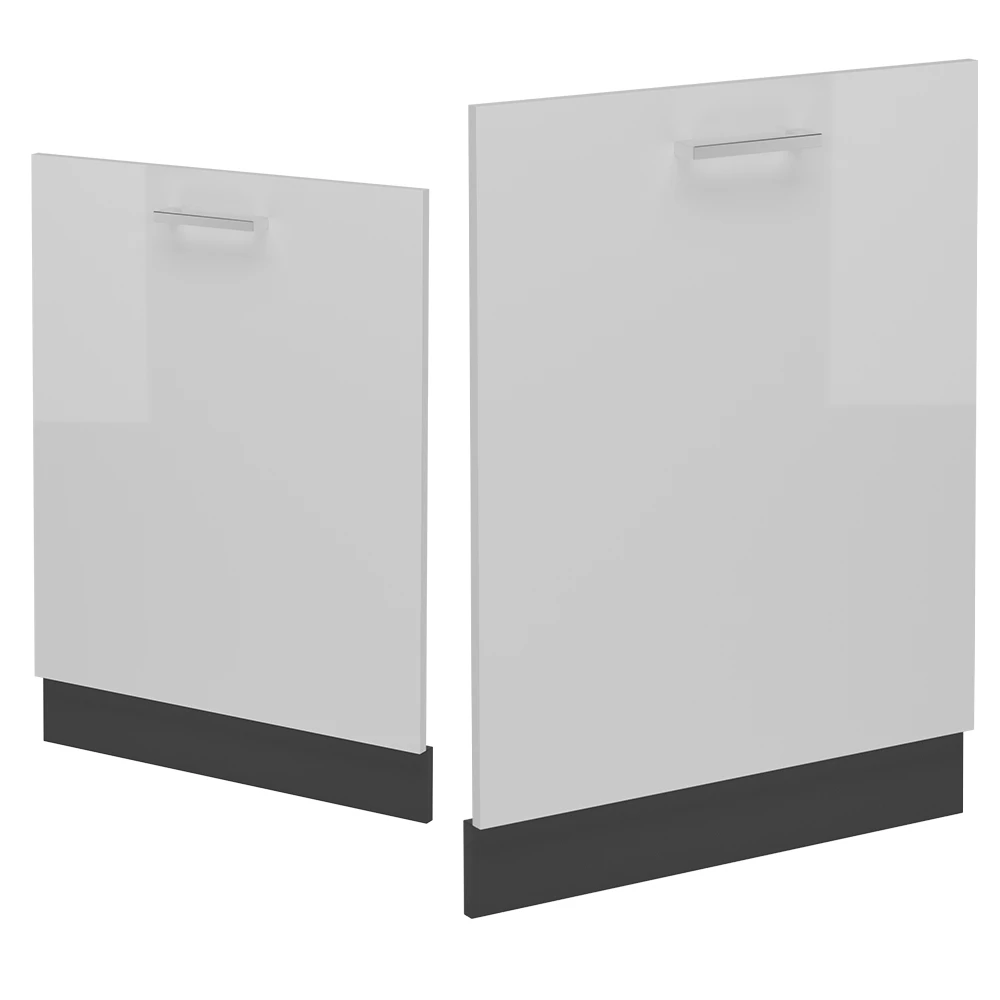 Vaatwasserfrontpaneel in Wit Hoogglans on white background with decorative elements
