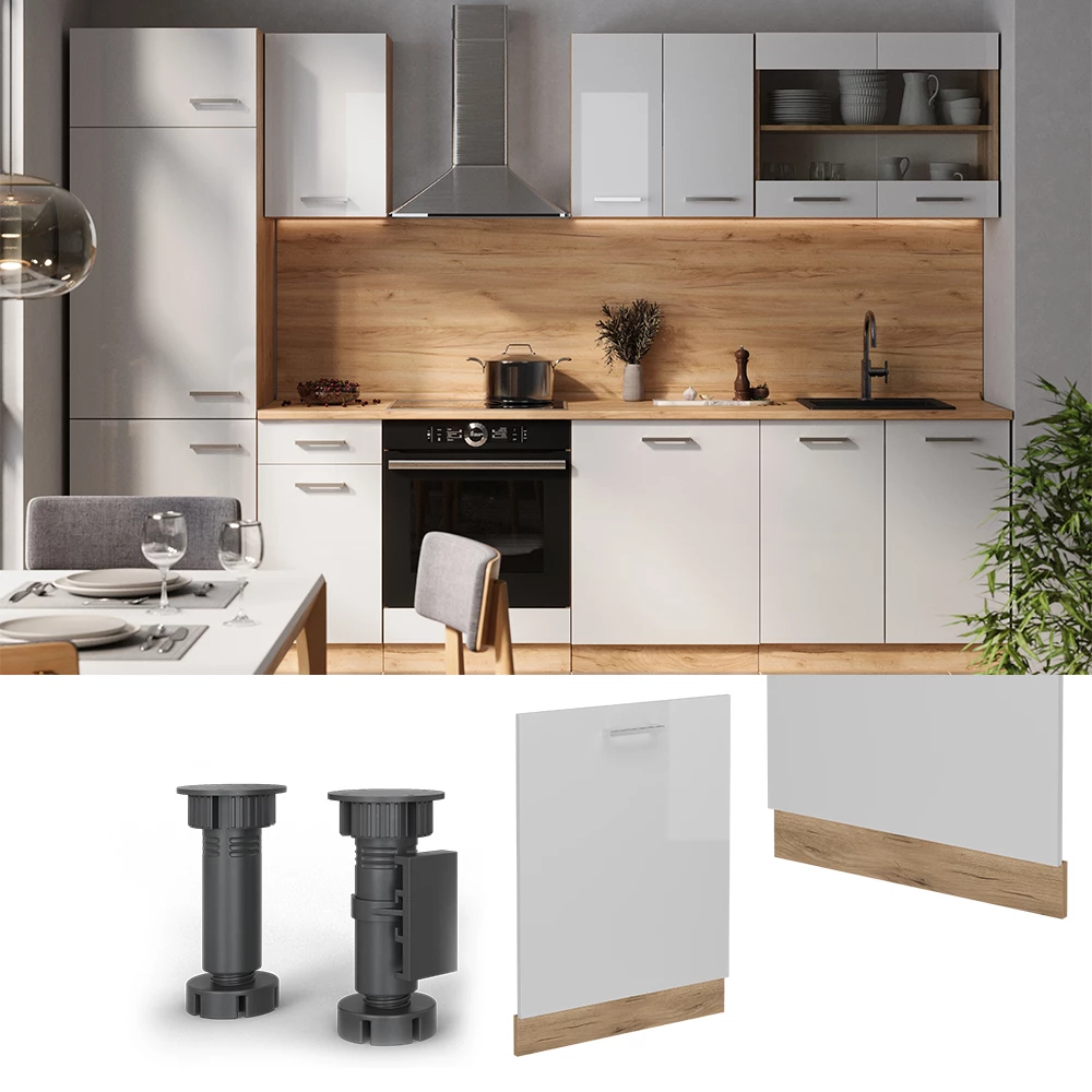 Vicco Vaatwasser deksel Wit Hoogglans 60 cm zonder werkblad, R-Line