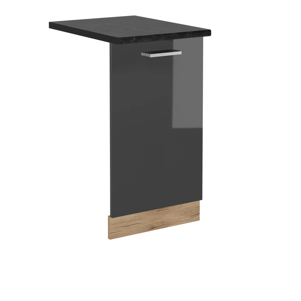 Façade de lave-vaisselle en Anthracite Haute brillance sur fond blanc