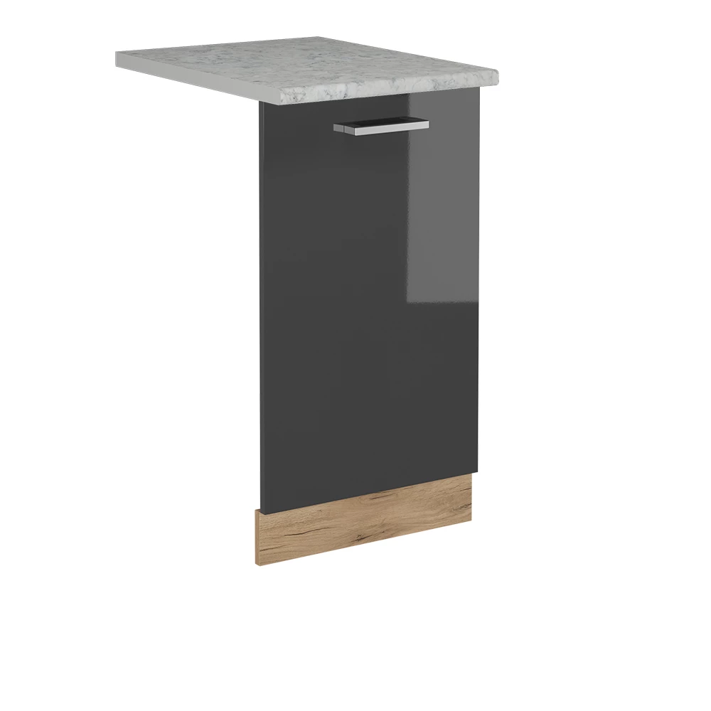 Façade de lave-vaisselle en Anthracite Haute brillance sur fond blanc