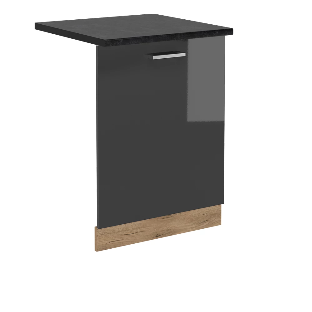 Façade de lave-vaisselle en Anthracite Haute brillance sur fond blanc