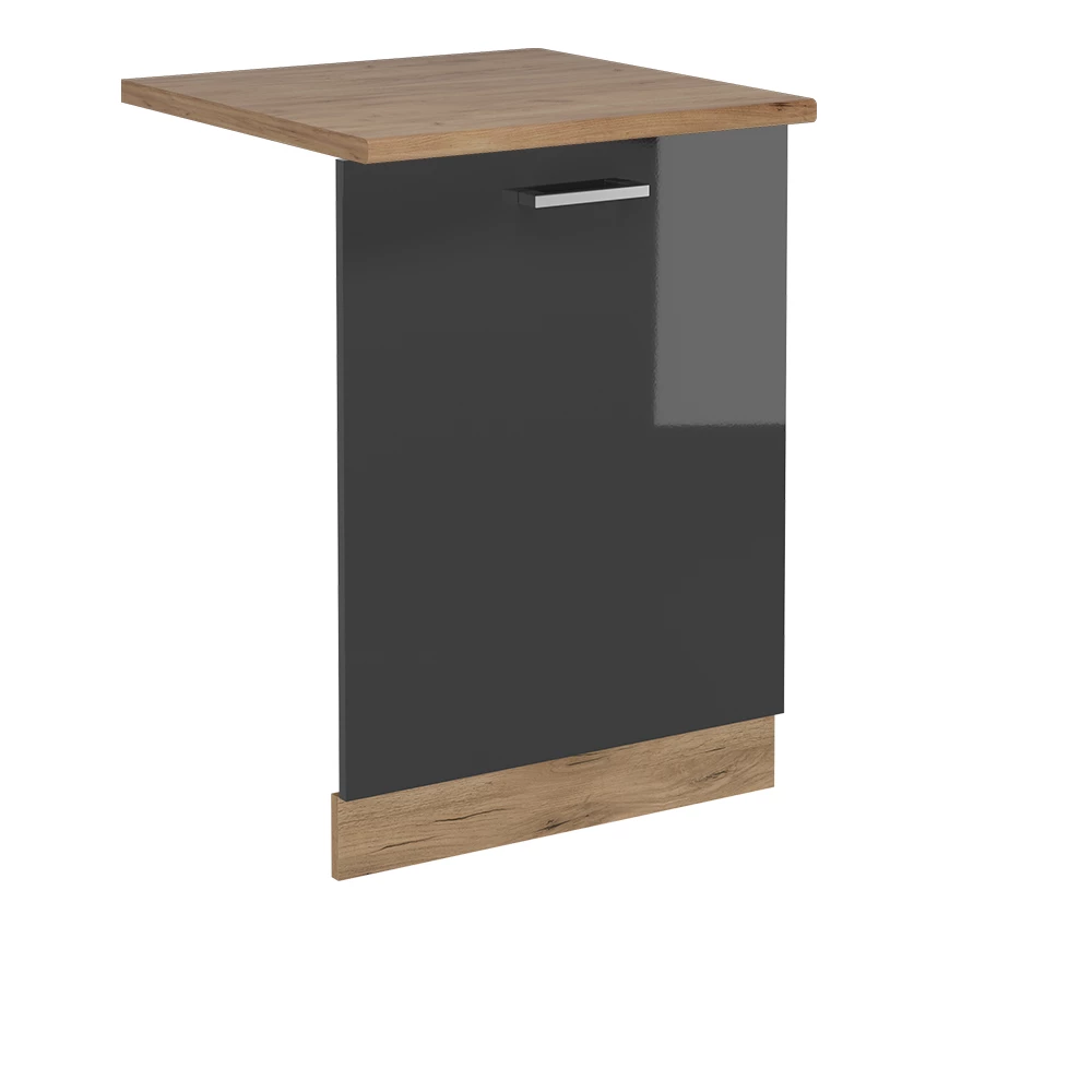 Façade de lave-vaisselle en Anthracite Haute brillance sur fond blanc