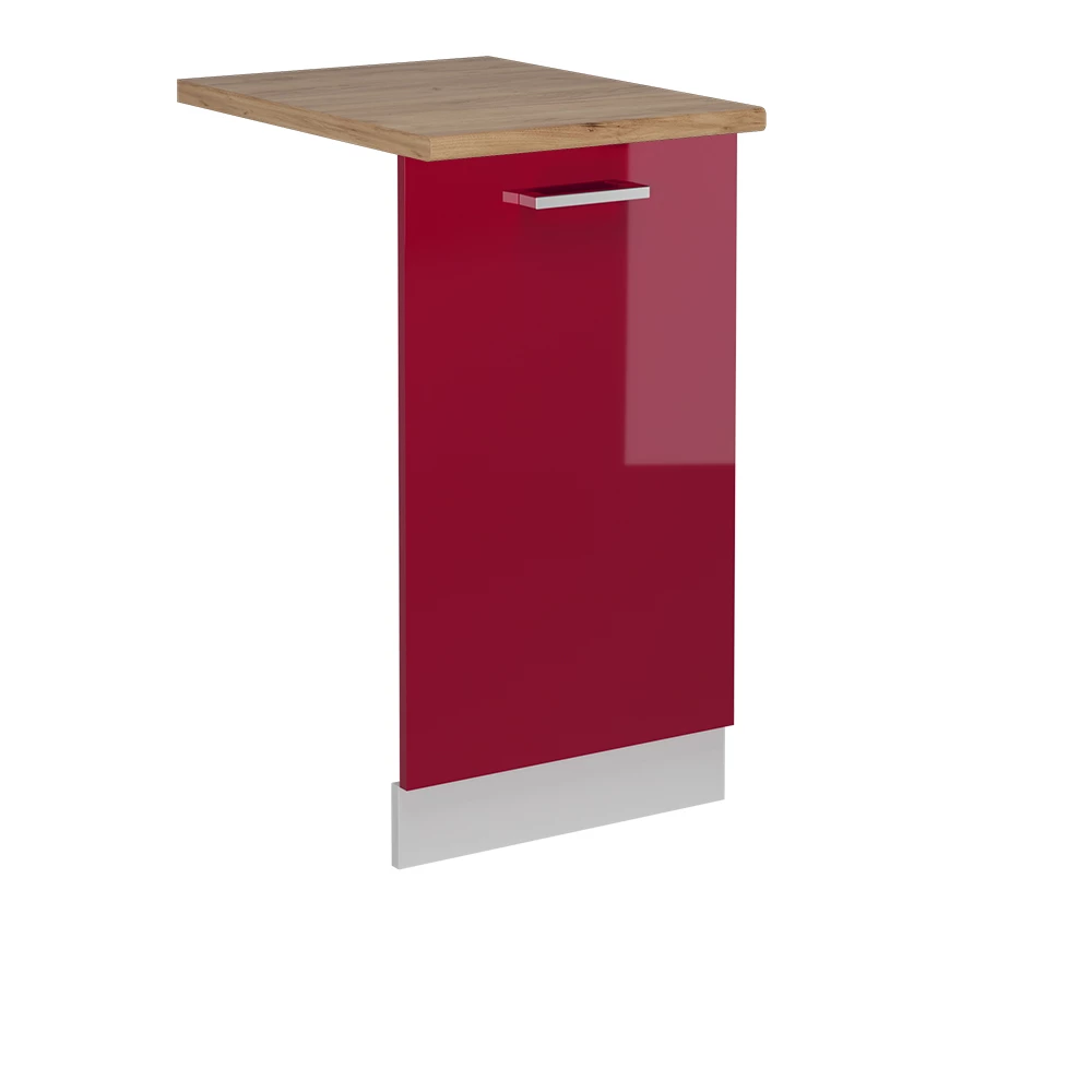 Façade de lave-vaisselle en Rouge brillant sur fond blanc
