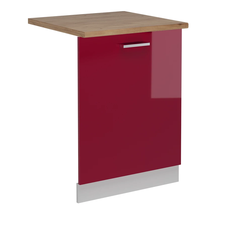Façade de lave-vaisselle en Rouge brillant sur fond blanc