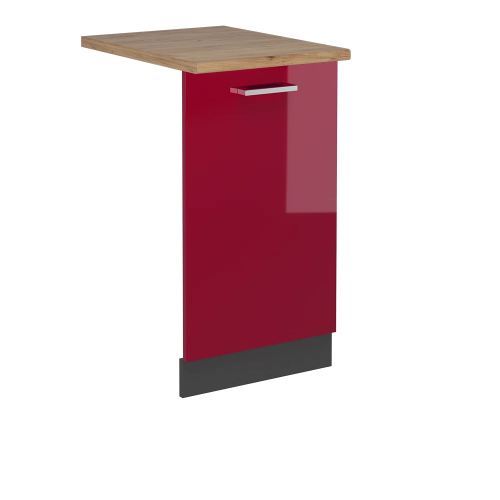 Façade de lave-vaisselle en Rouge brillant sur fond blanc
