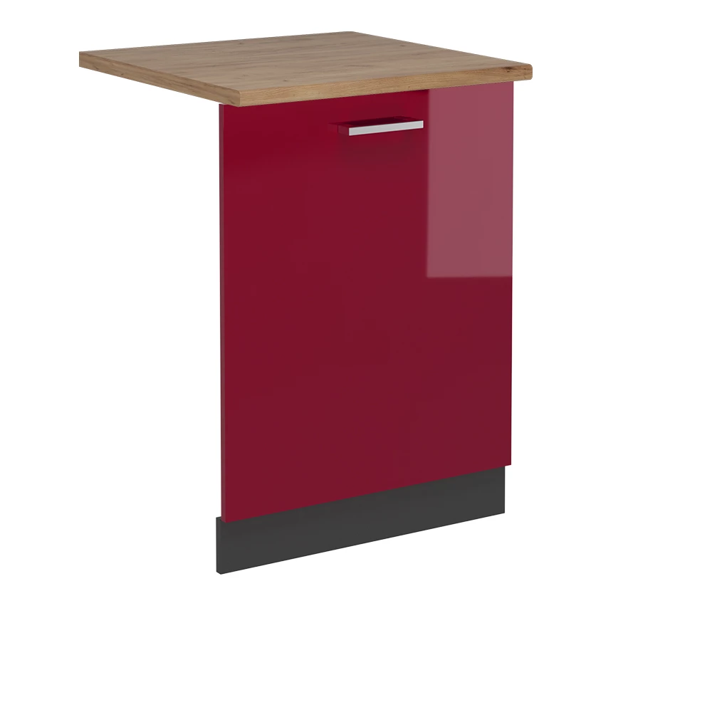 Façade de lave-vaisselle en Rouge brillant sur fond blanc