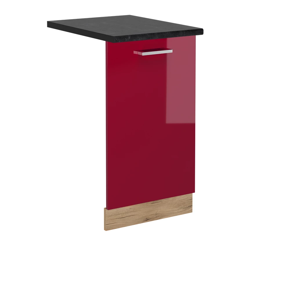 Façade de lave-vaisselle en Rouge brillant sur fond blanc