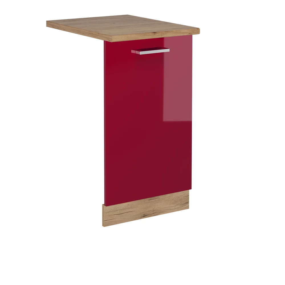 Façade de lave-vaisselle en Rouge brillant sur fond blanc