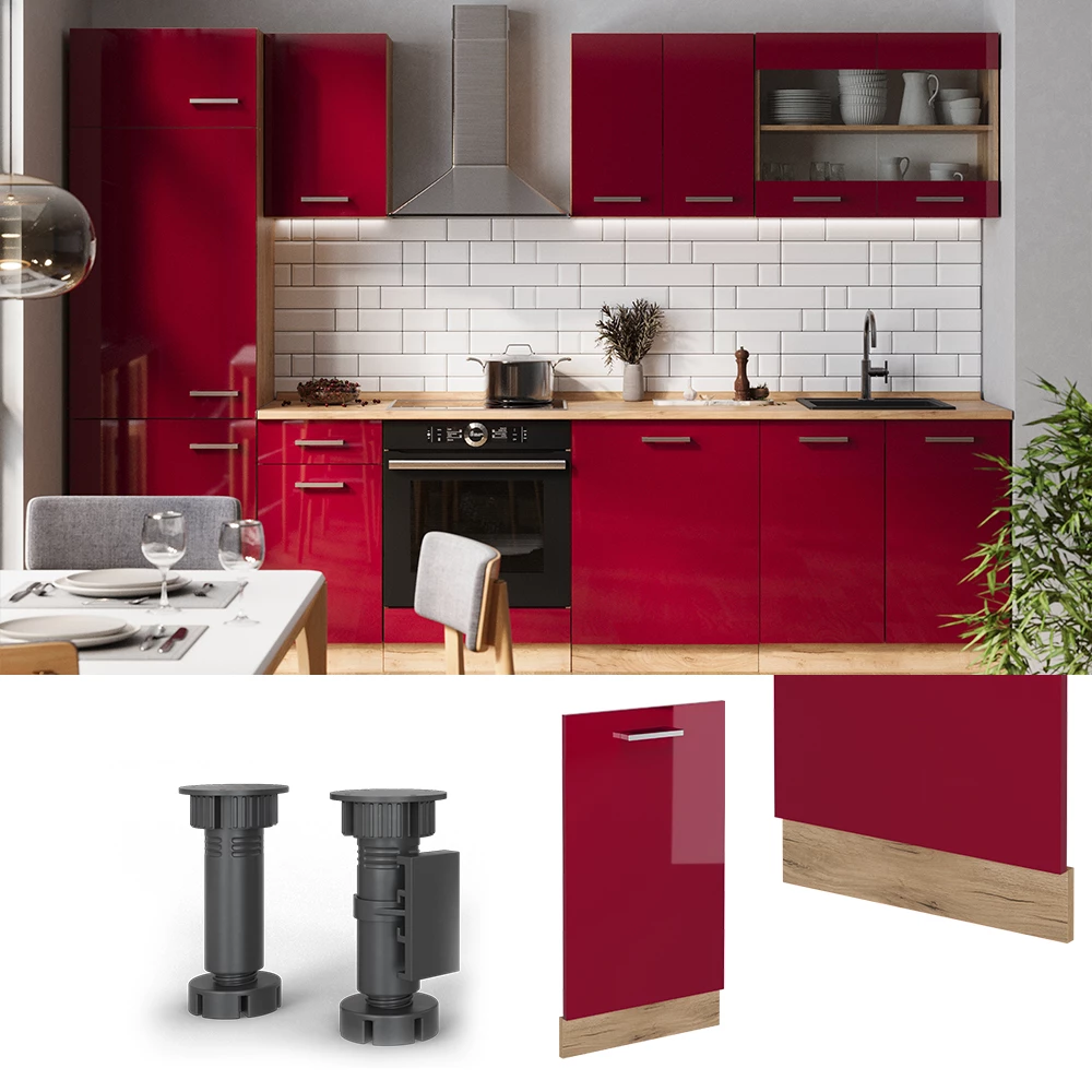 Vicco Geschirrspülblende sjajni bordo 45 cm s countertopom, R-Line